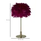 LAMPA STOŁOWA BALL FEATHER BORDEAUX 30X50 cm